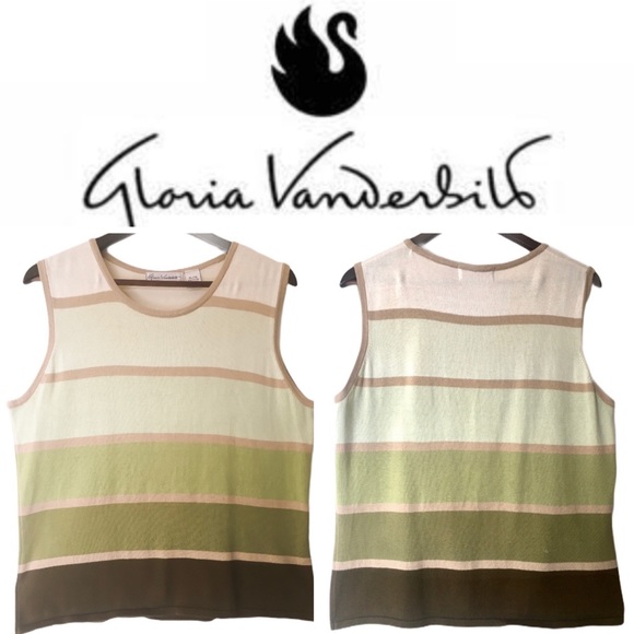 2/$25- Gloria Vanderbilt Sleeveless Ombré Green Knit Top - Picture 13 of 13